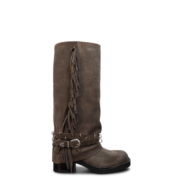 Stivale con piegone grigio per donna