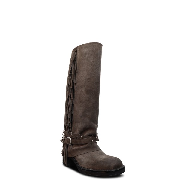 Stivale con piegone grigio per donna