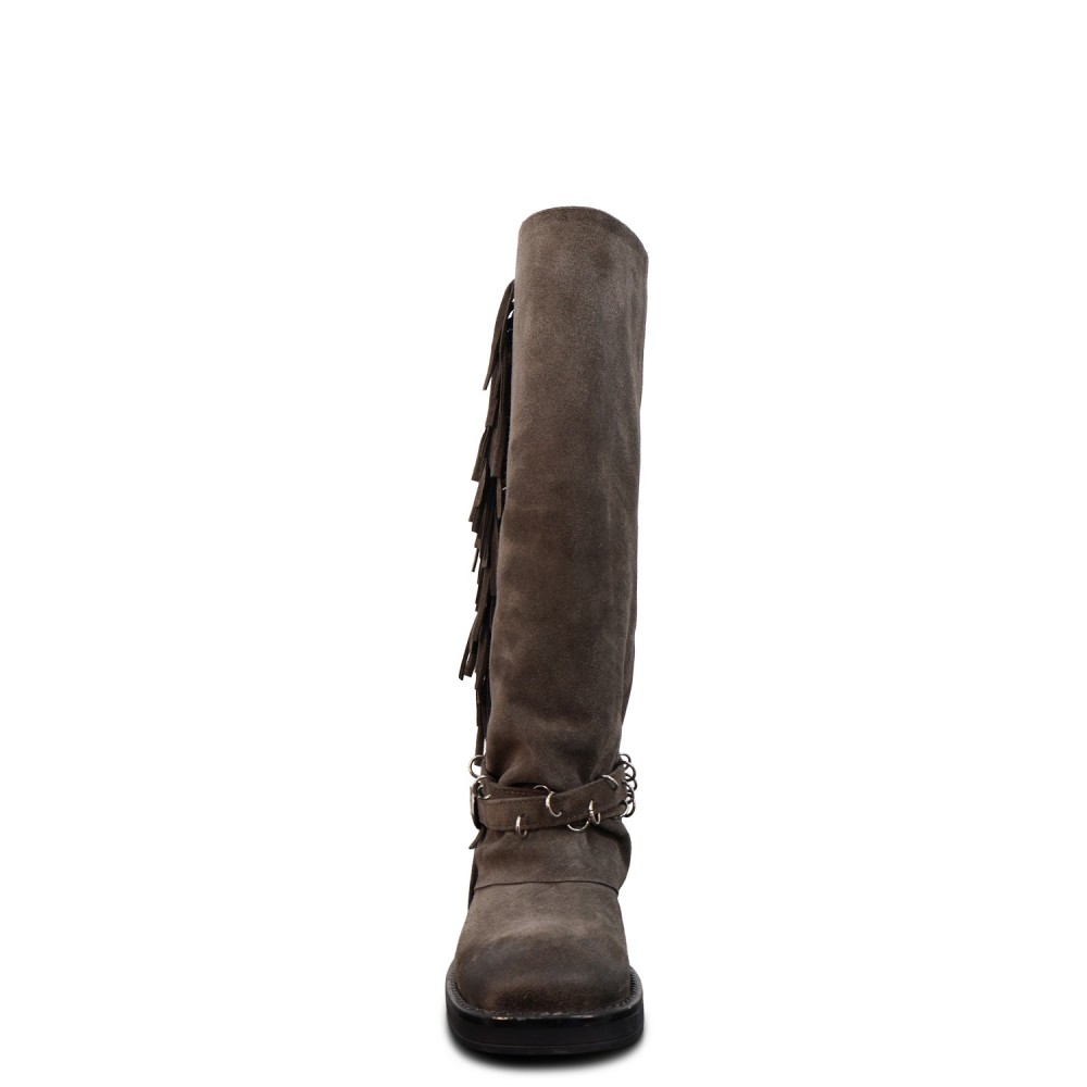 Stivale con piegone grigio per donna