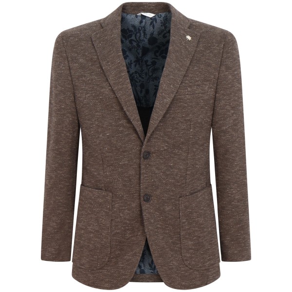 Giacca marrone con micro fantasia per uomo