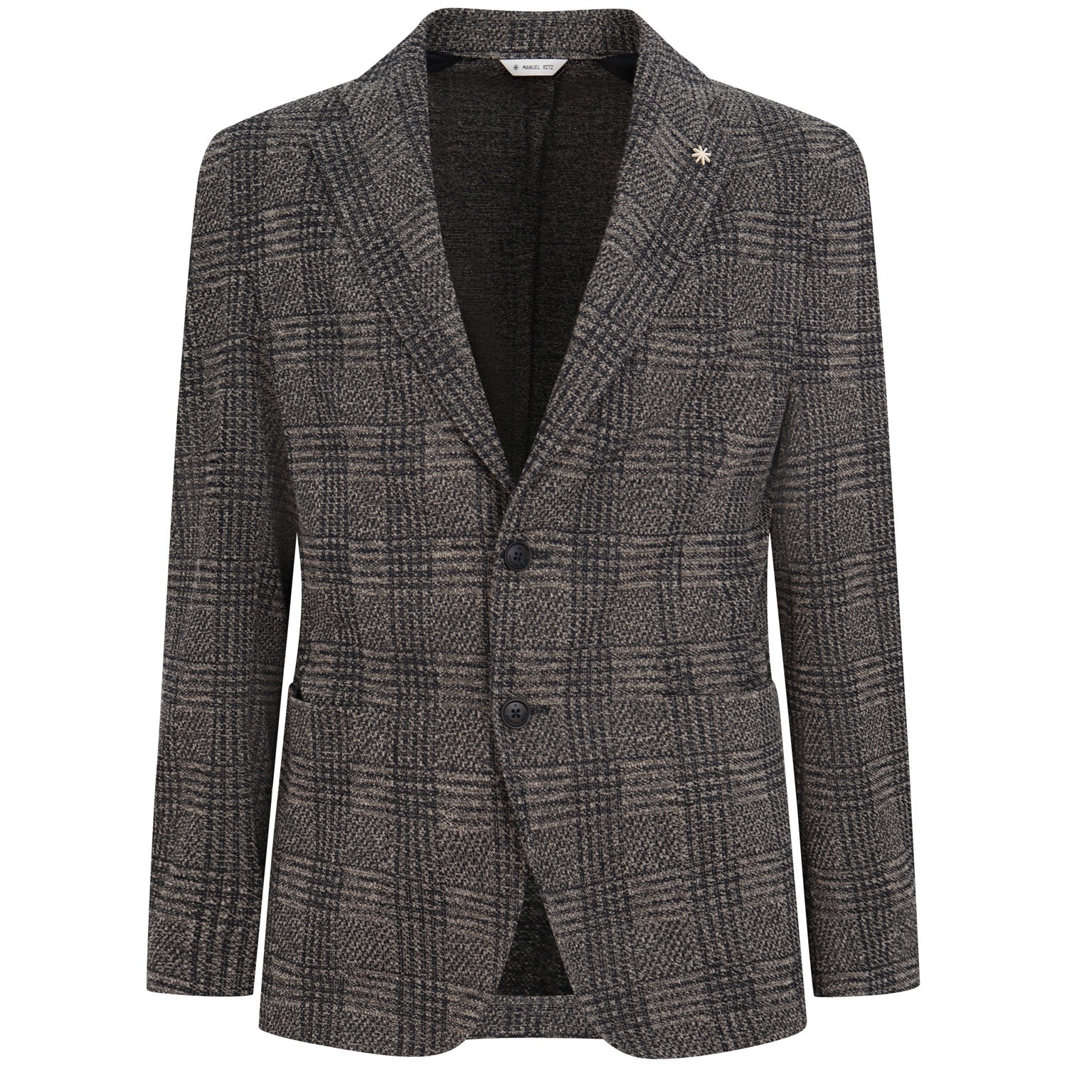 Giacca beige con fantasia blu per uomo