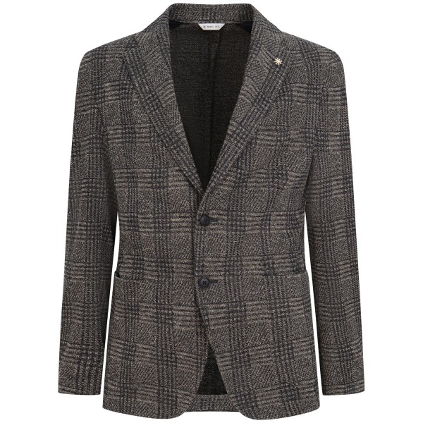 Giacca beige con fantasia blu per uomo