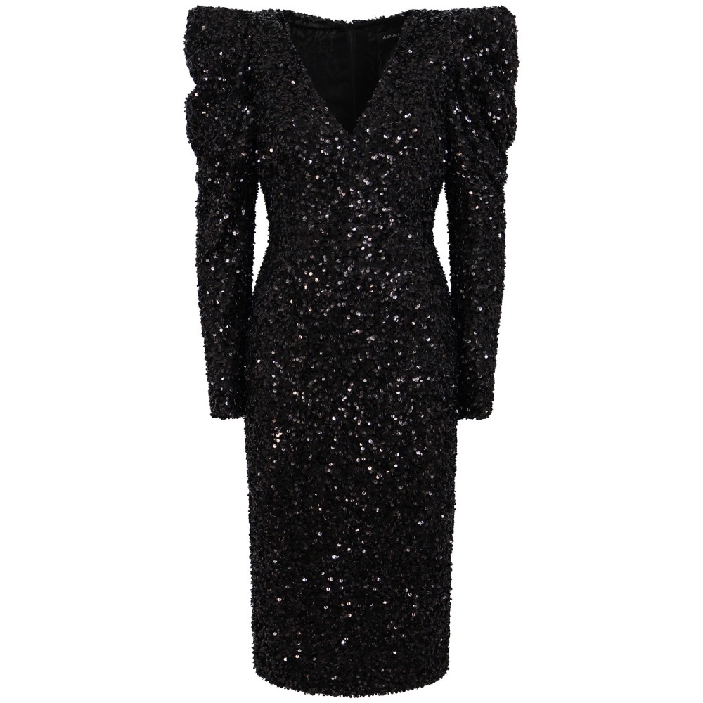Abito paillettes nero per donna