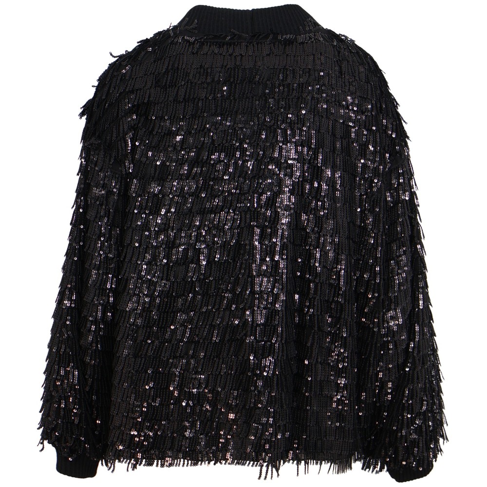 Giacca con lustrini nera per donna