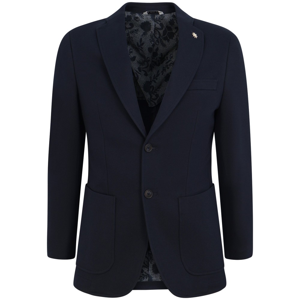 Giacca blu con micro lavorazione per uomo