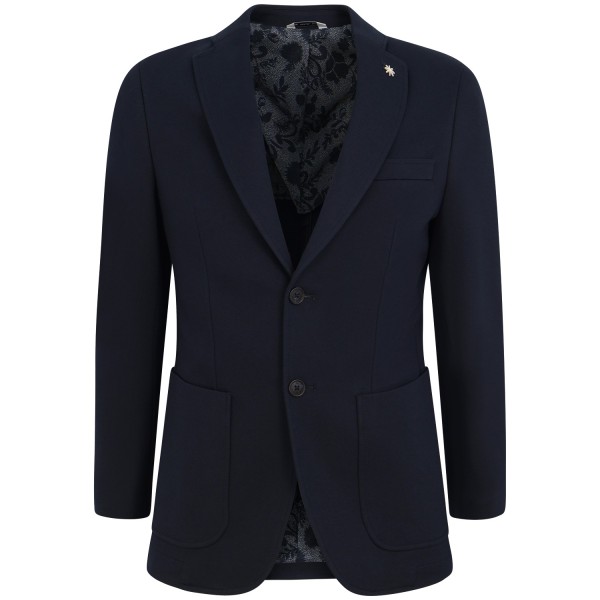 Giacca blu con micro lavorazione per uomo