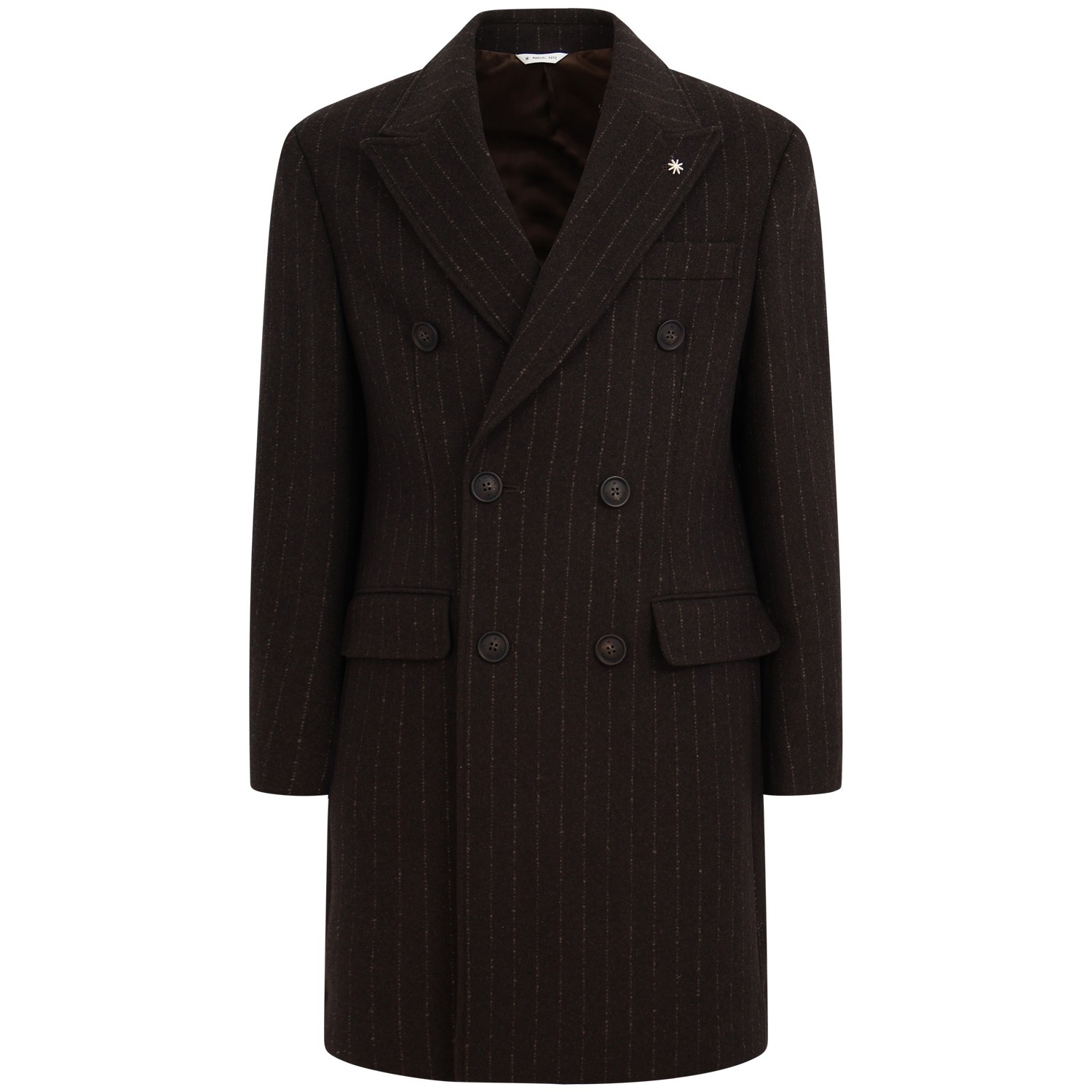 Cappotto marrone con mini logo per uomo