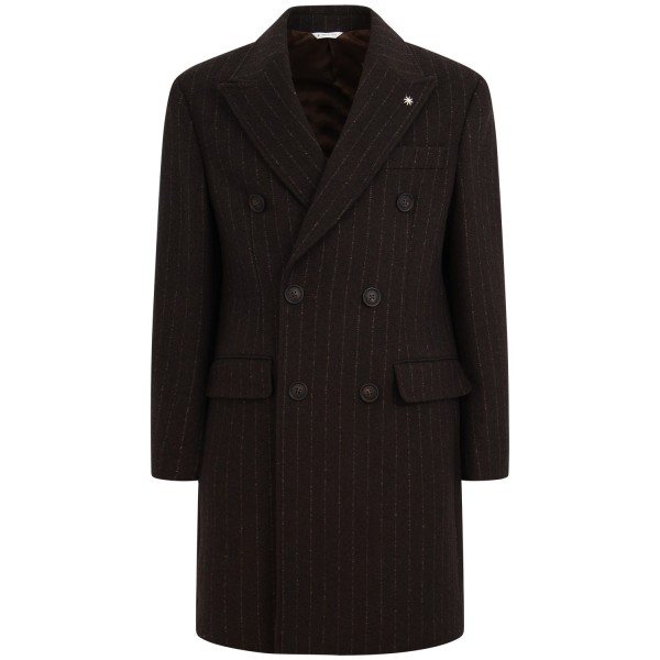 Cappotto marrone con mini logo per uomo