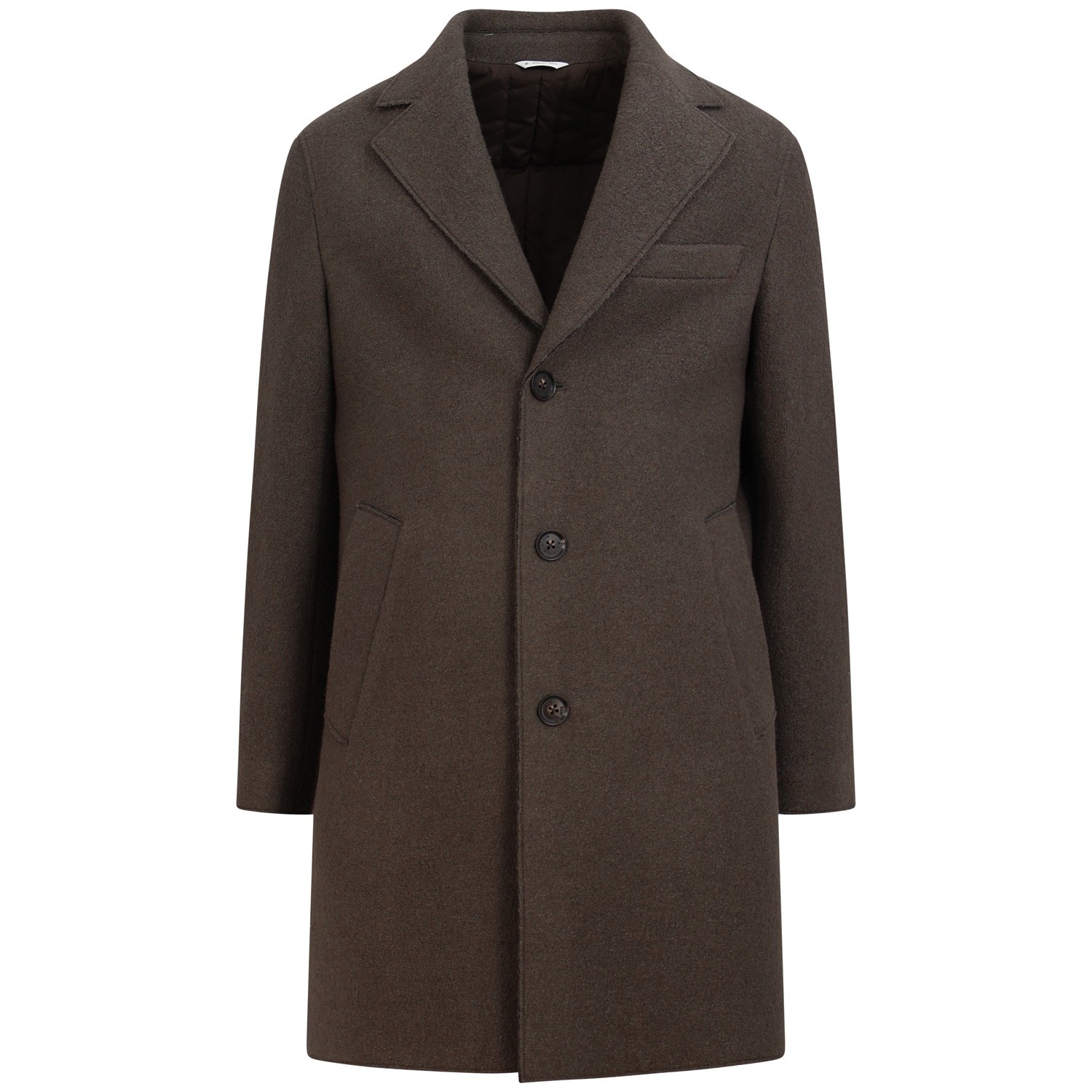 Cappotto marrone trama boucle per uomo
