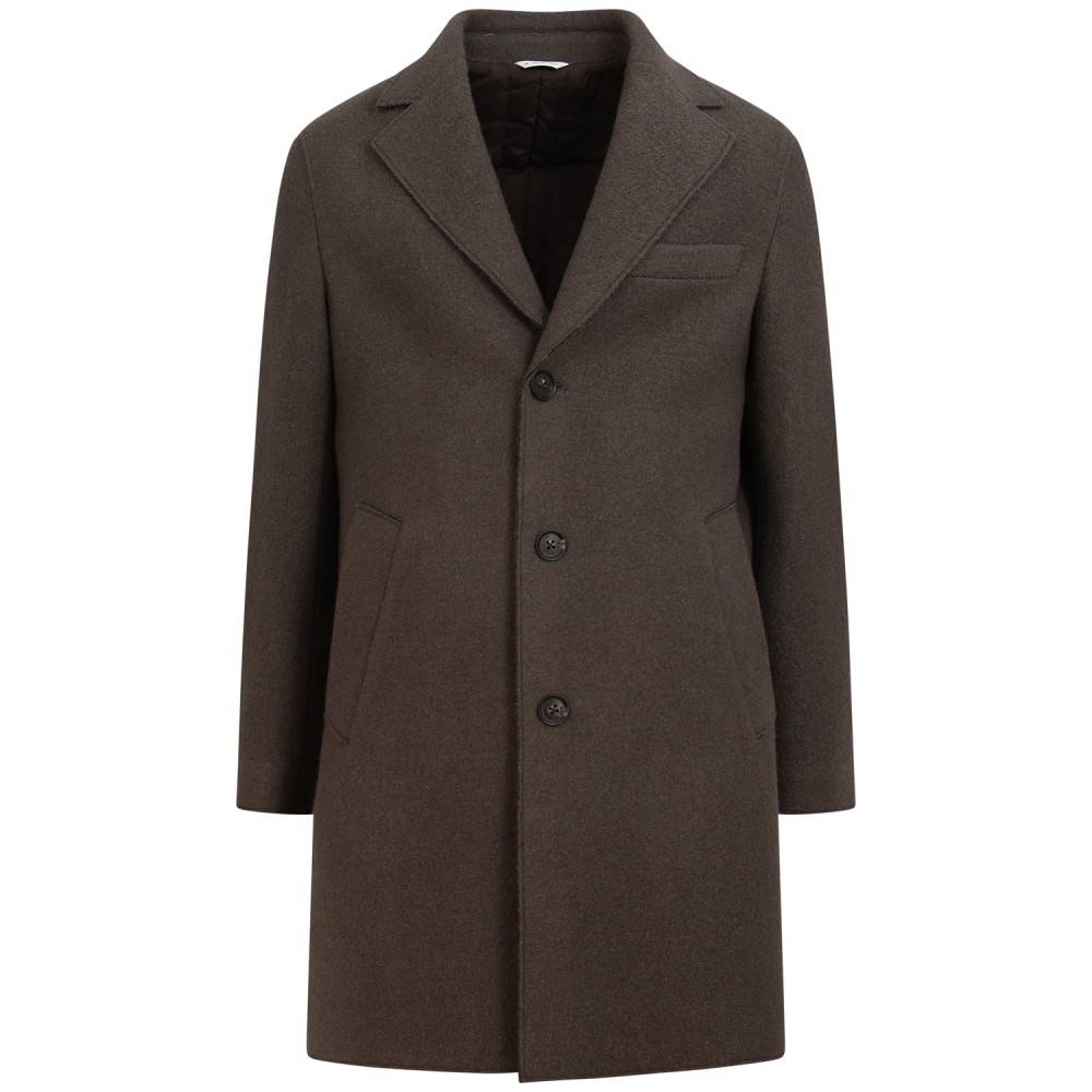 Cappotto marrone trama boucle per uomo