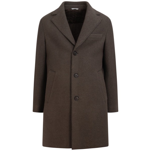 Cappotto marrone trama boucle per uomo
