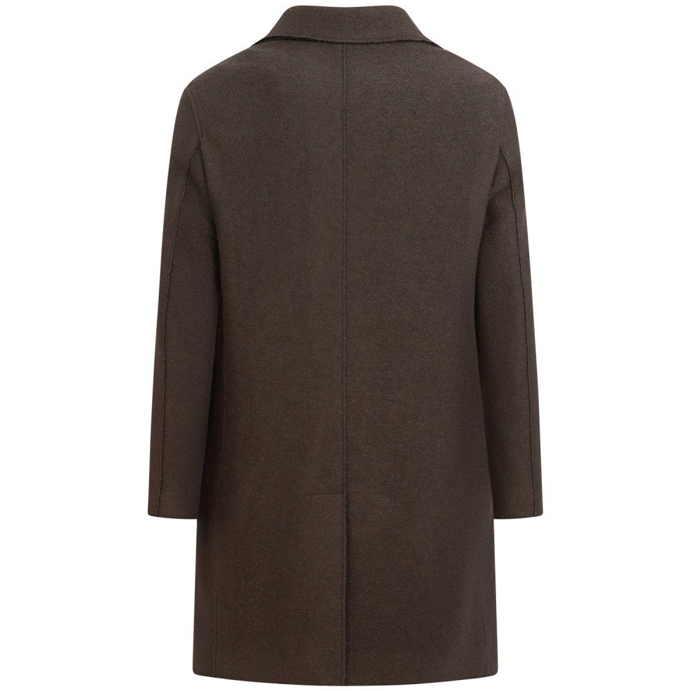 Cappotto marrone trama boucle per uomo