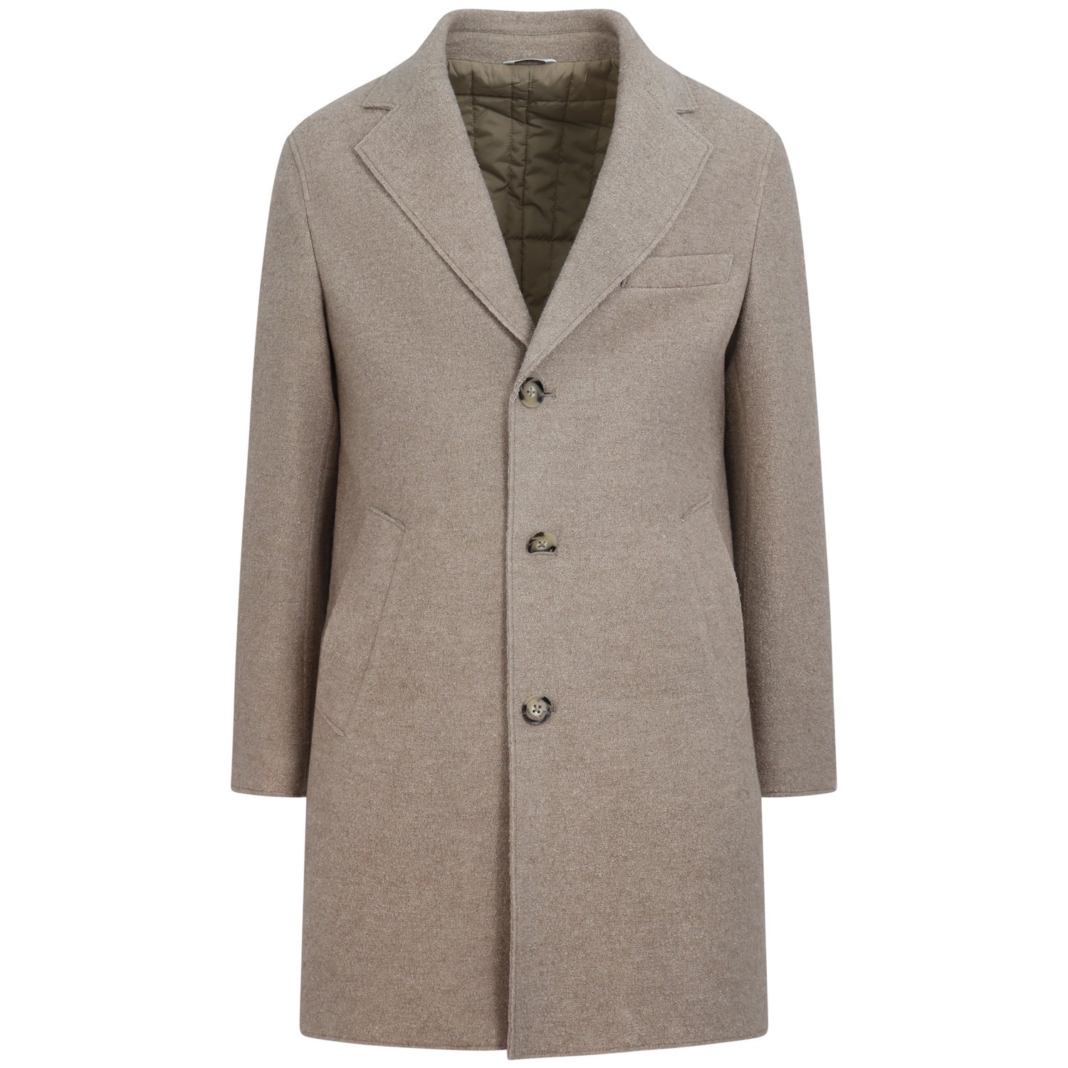 Cappotto beige trama boucle per uomo