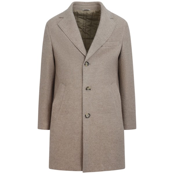 Cappotto beige trama boucle per uomo