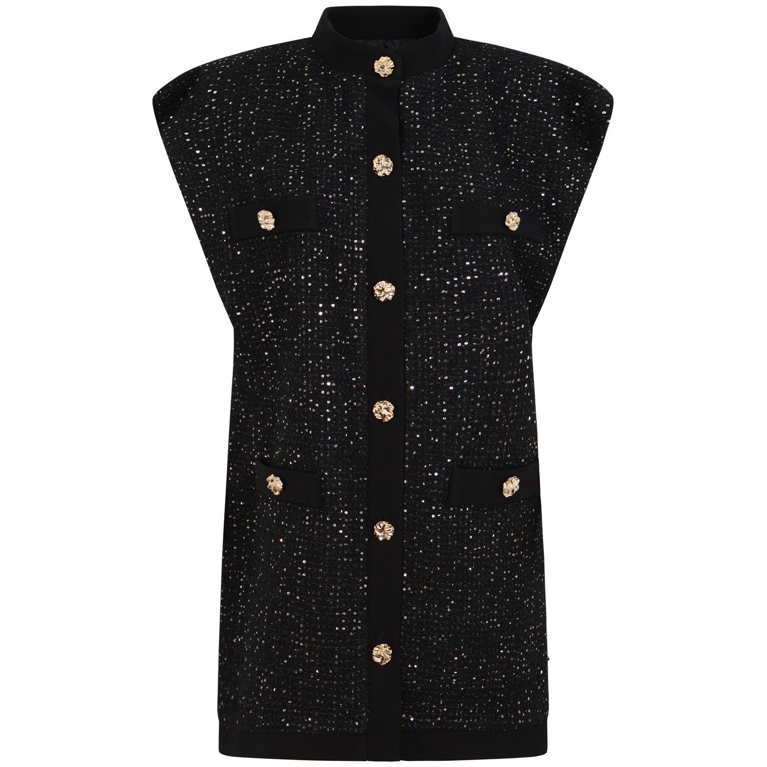 Gilet in maglia nero per donna