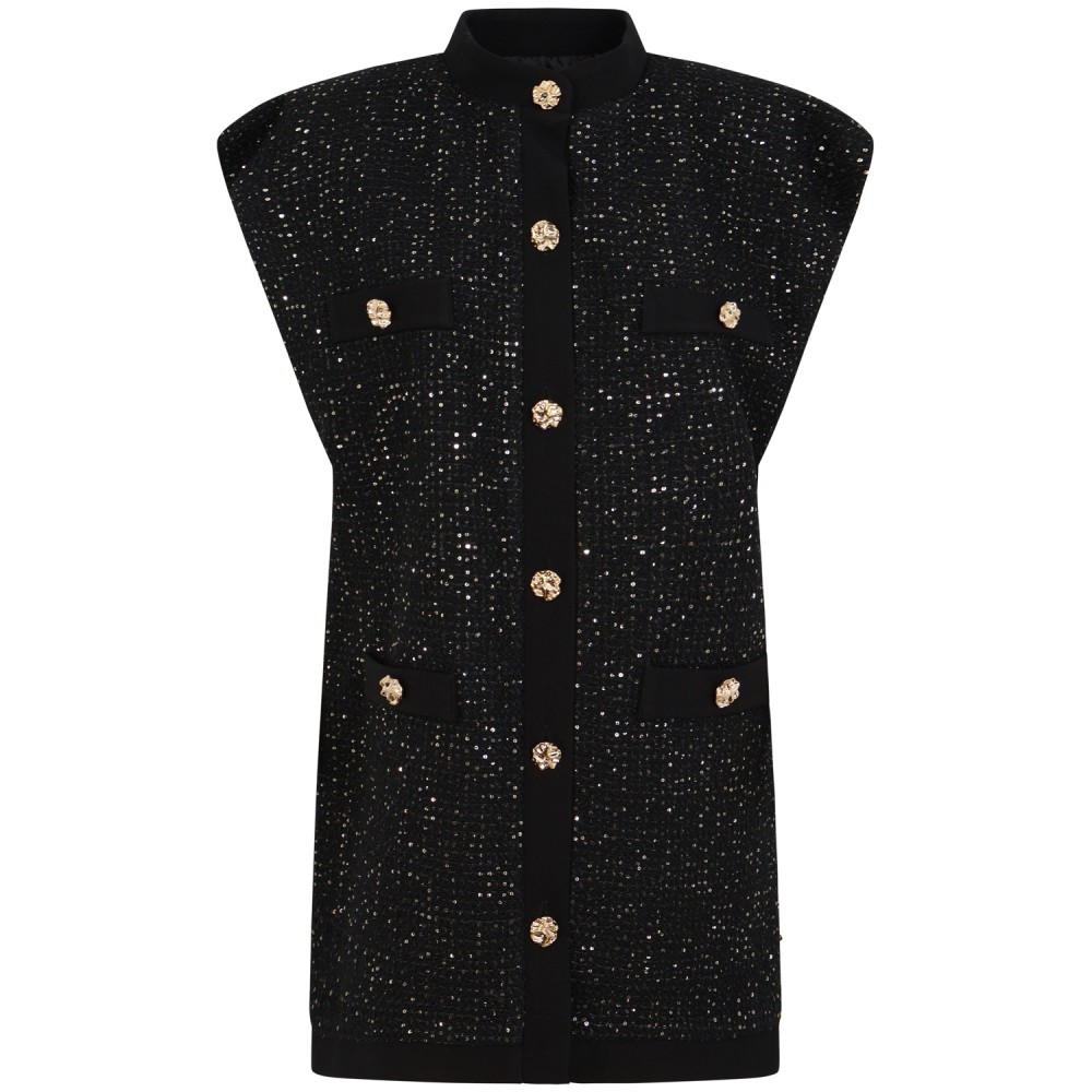 Gilet in maglia nero per donna