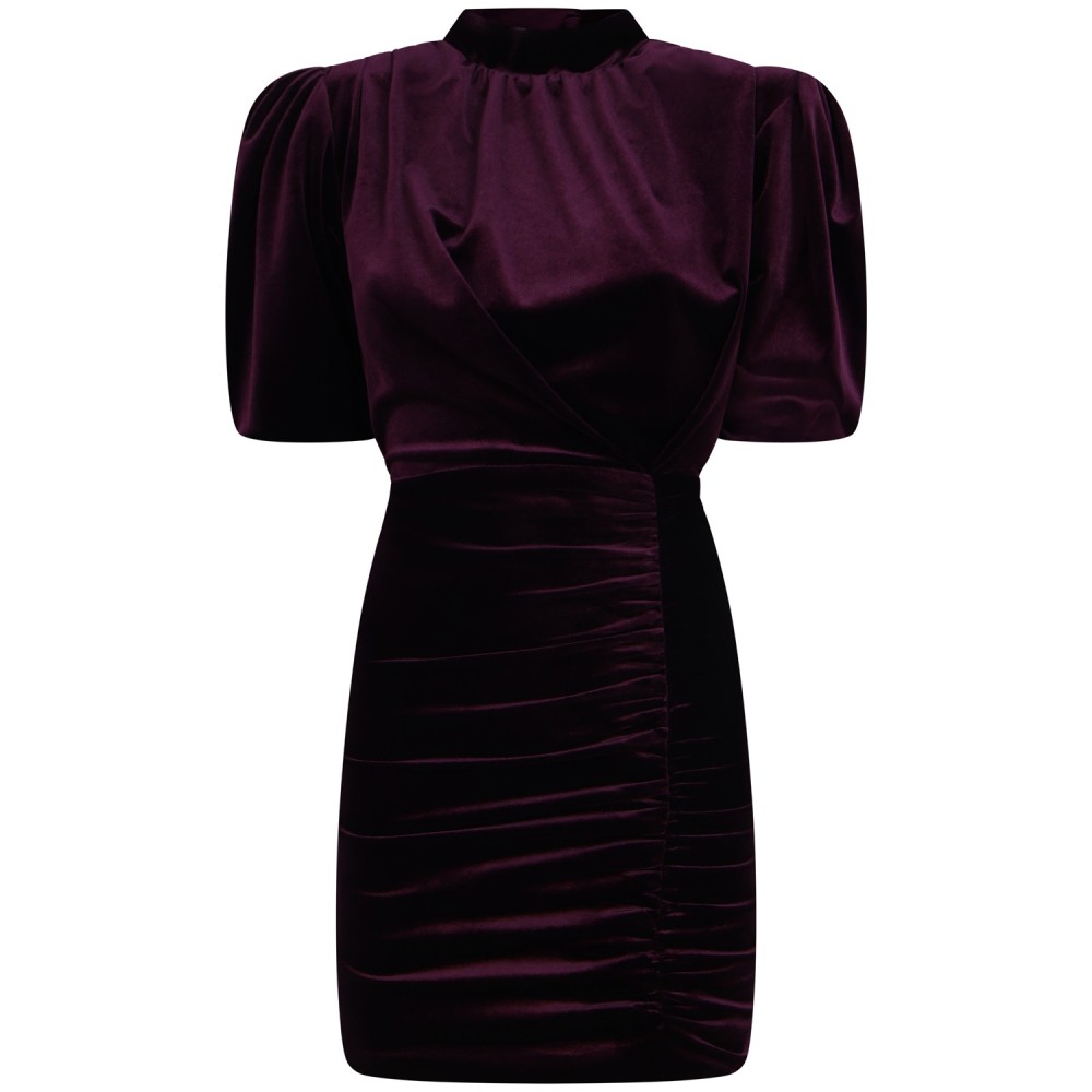 Abito in velluto bordeaux per donna