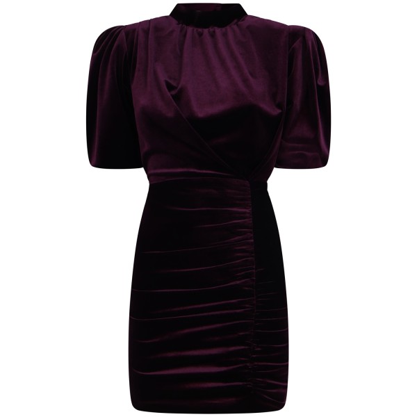 Abito in velluto bordeaux per donna