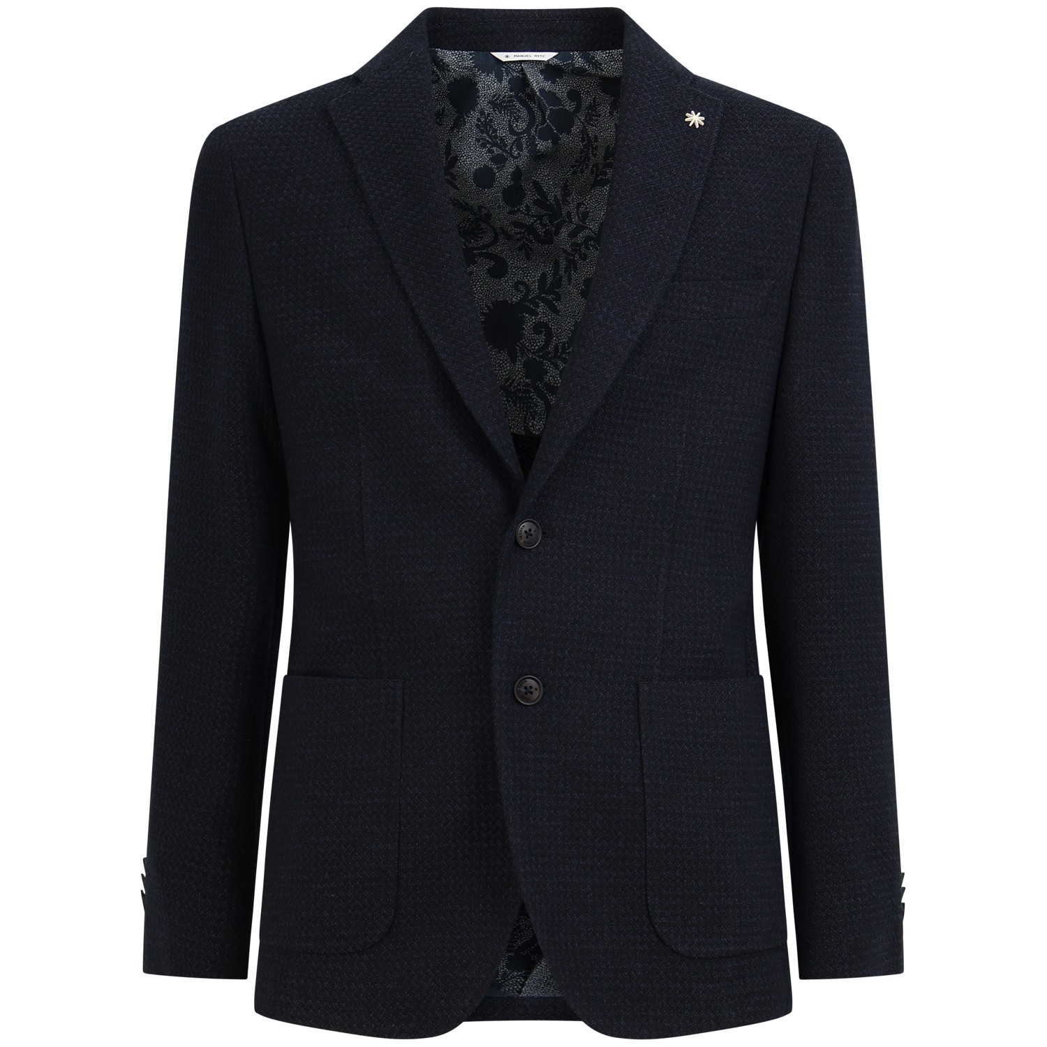 Giacca blu con micro lavorazione per uomo