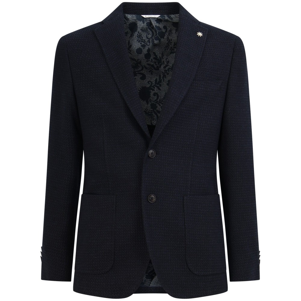 Giacca blu con micro lavorazione per uomo