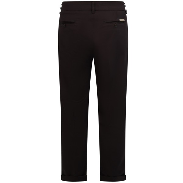Pantalone marrone con mini logo per uomo