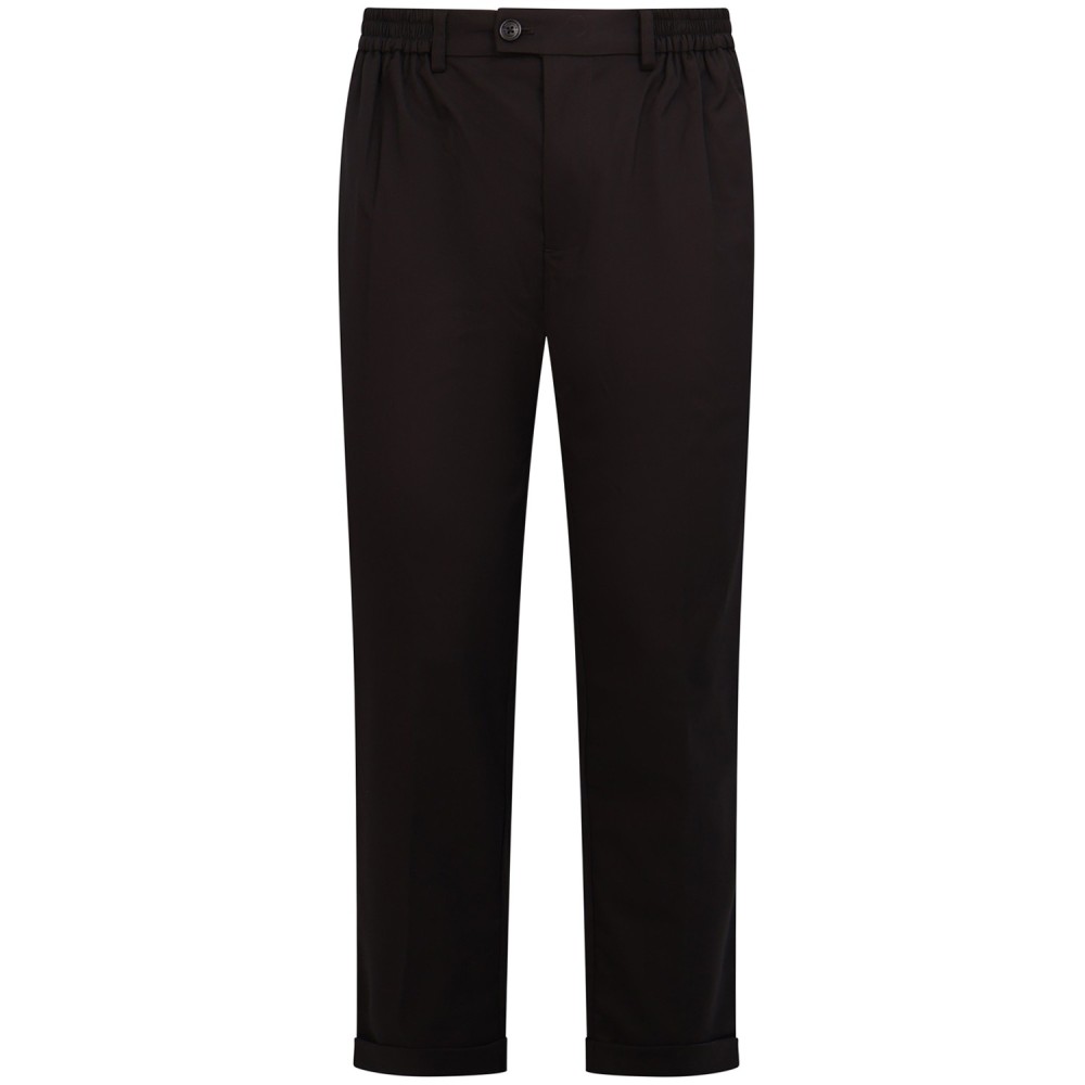 Pantalone marrone con mini logo per uomo