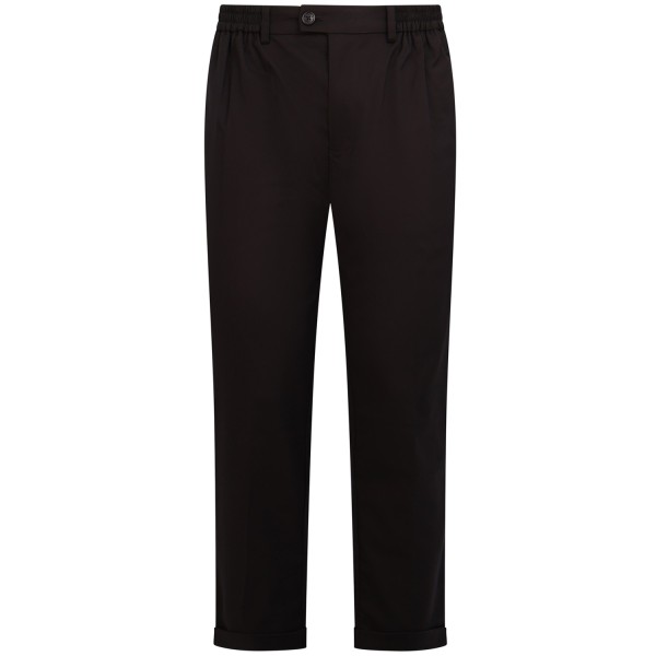Pantalone marrone con mini logo per uomo