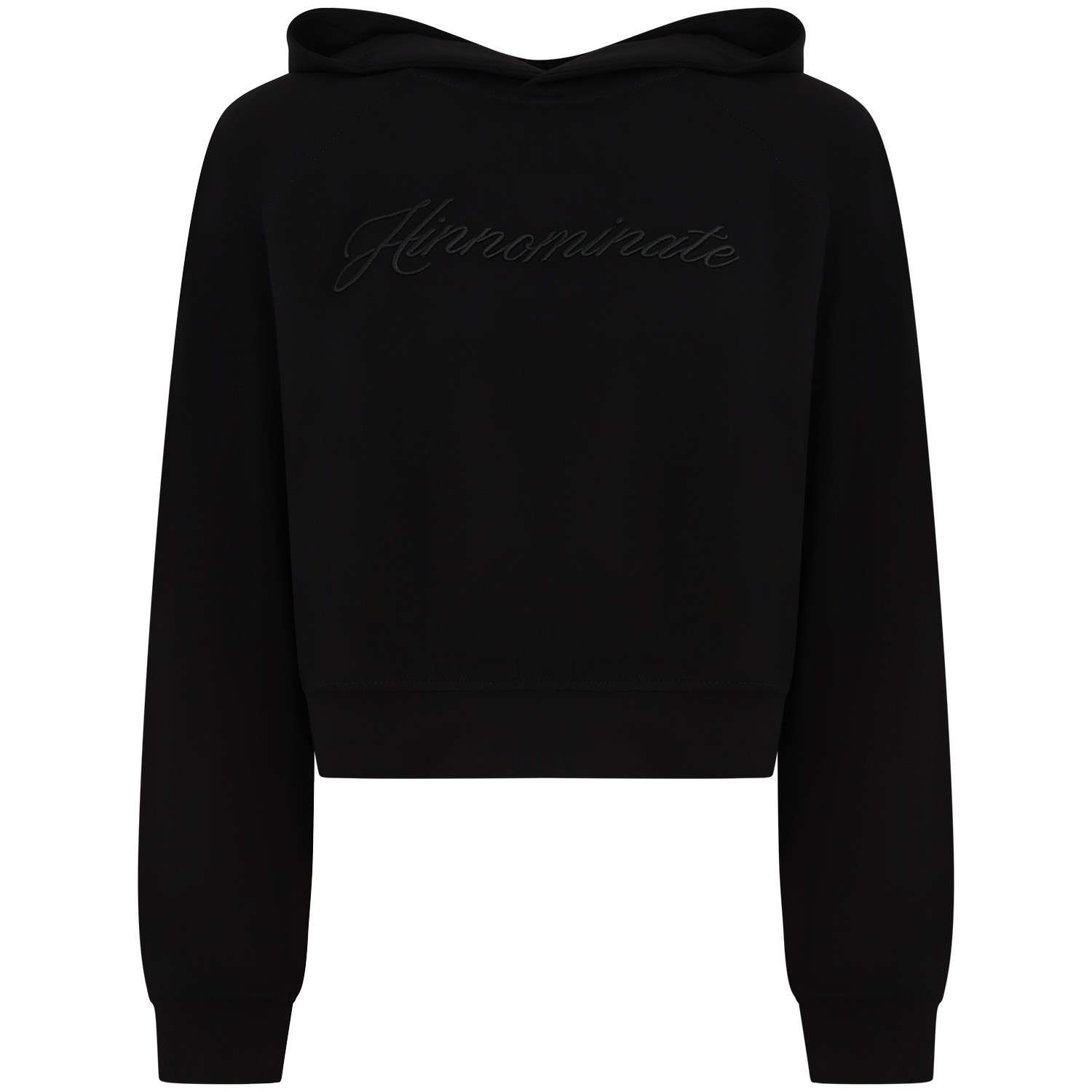 Felpa crop con logo centrale nera per donna