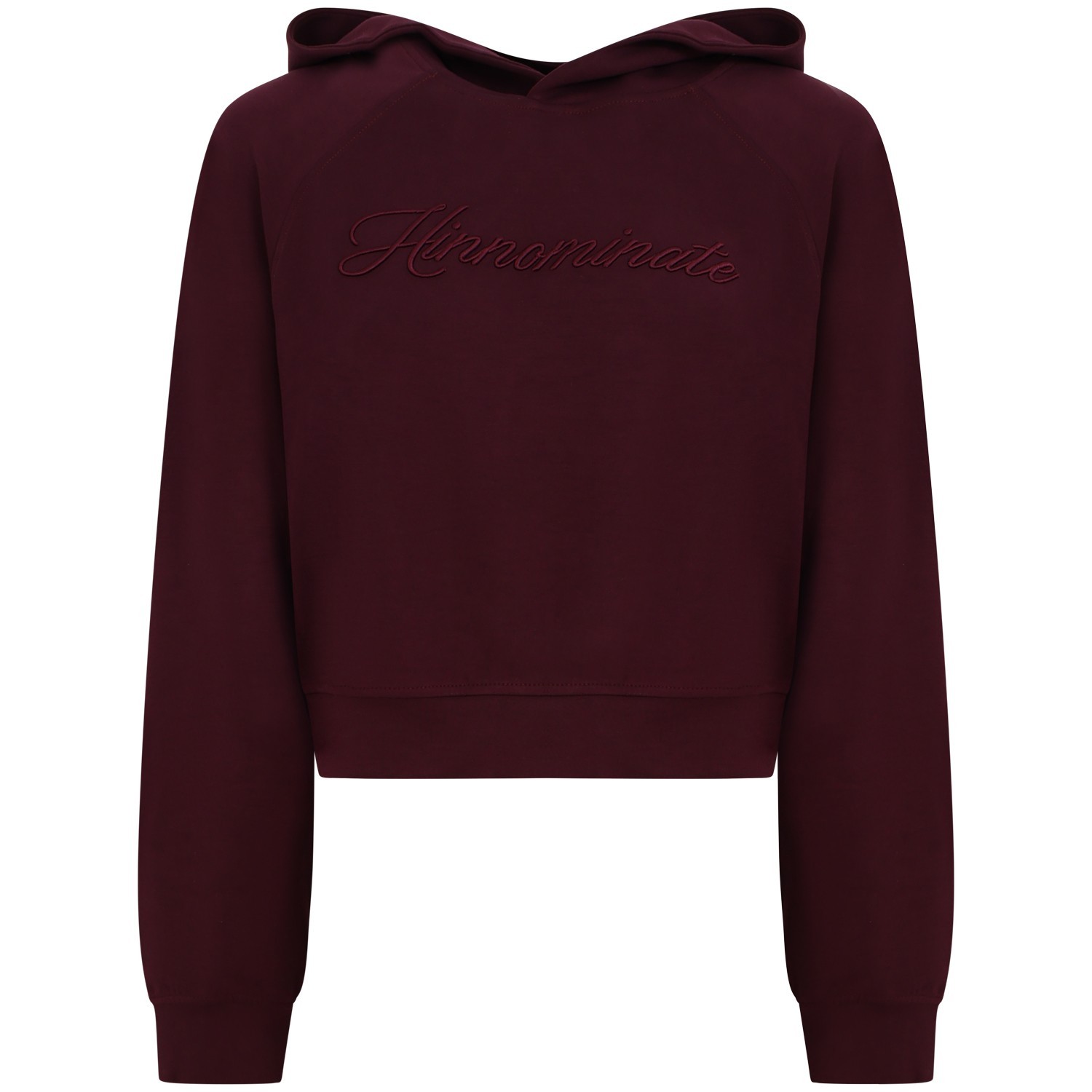 Felpa crop con logo centrale bordeaux per donna