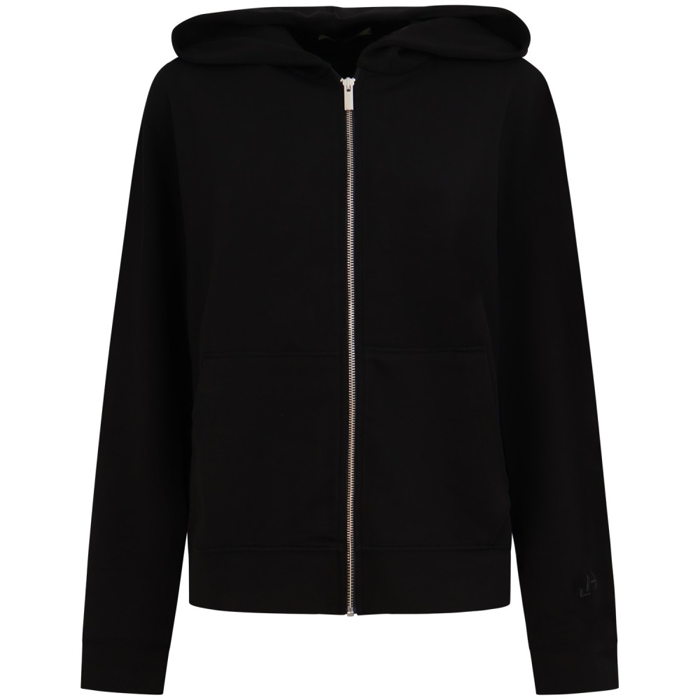 Felpa con zip nera per donna
