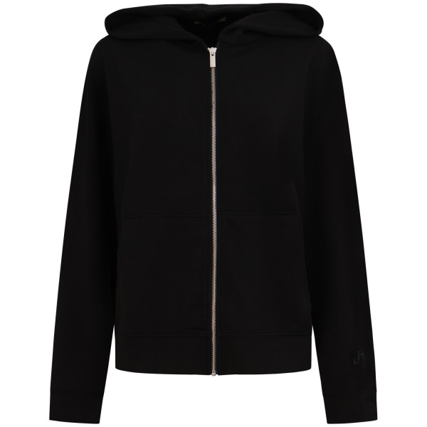 Felpa con zip nera per donna