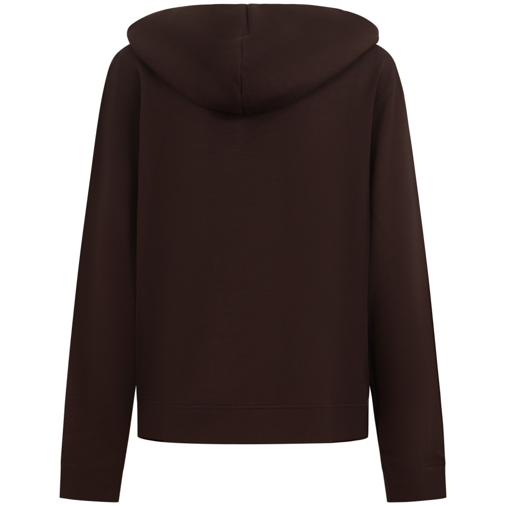 Felpa con zip marrone per donna