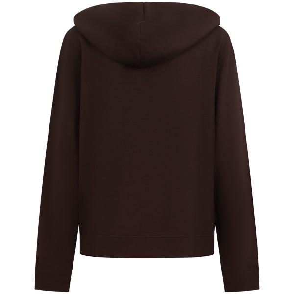 Felpa con zip marrone per donna