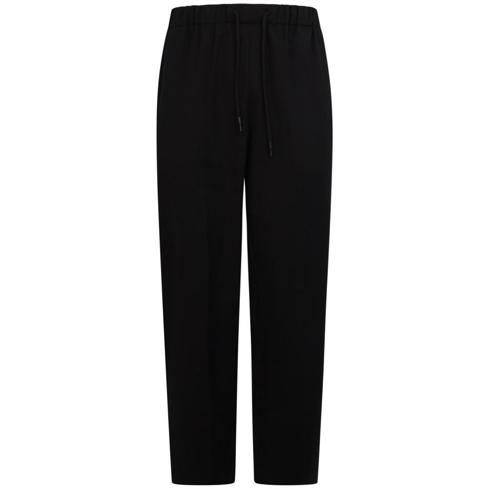 Pantalone nero con mini logo per uomo