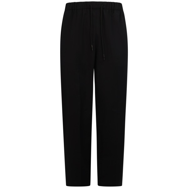 Pantalone nero con mini logo per uomo