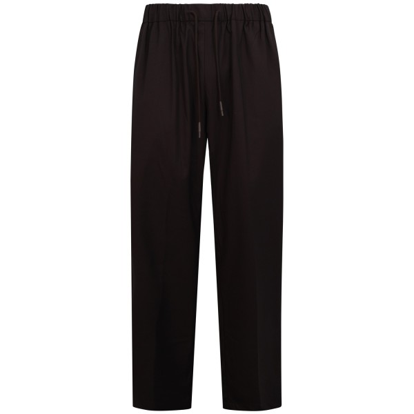 Pantalone marrone con mini logo per uomo