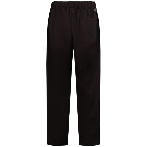 Pantalone marrone con mini logo per uomo