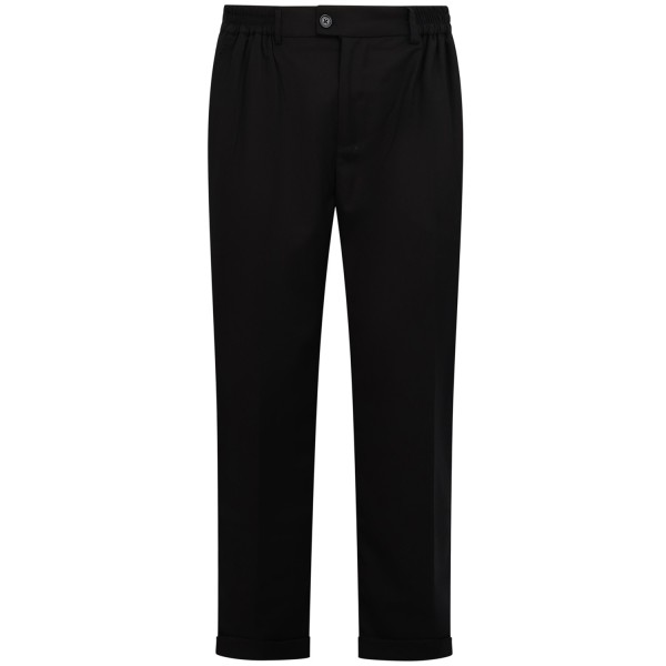 Pantalone nero con mini logo per uomo