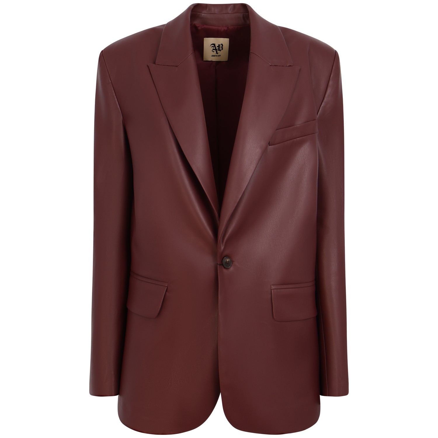 Giacca in ecopelle bordeaux per donna