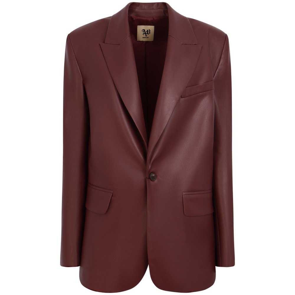 Giacca in ecopelle bordeaux per donna