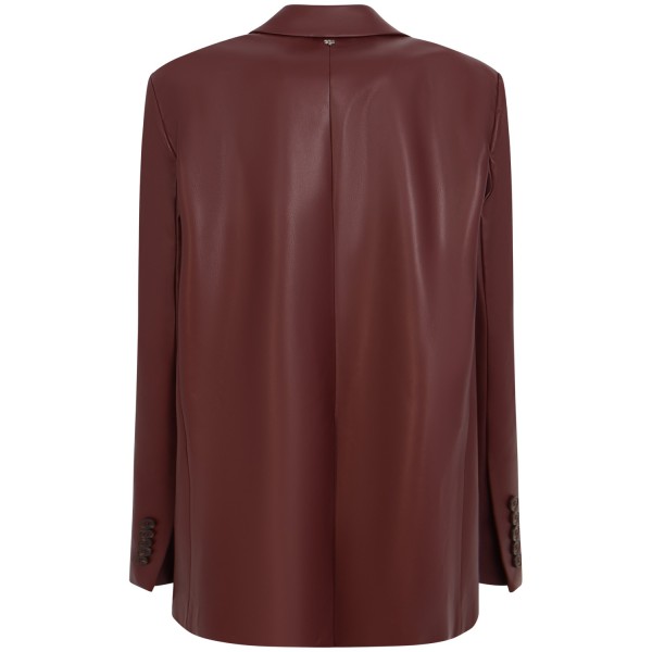 Giacca in ecopelle bordeaux per donna