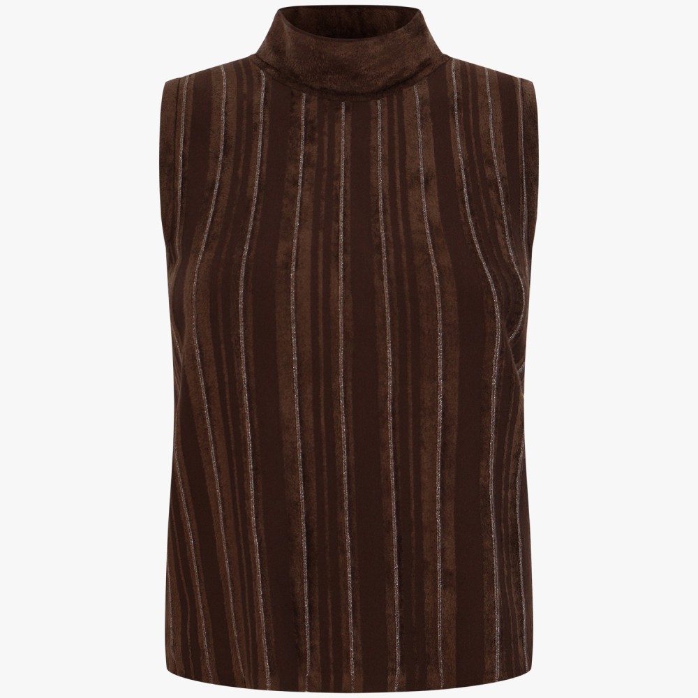 Top marrone in maglia per donna