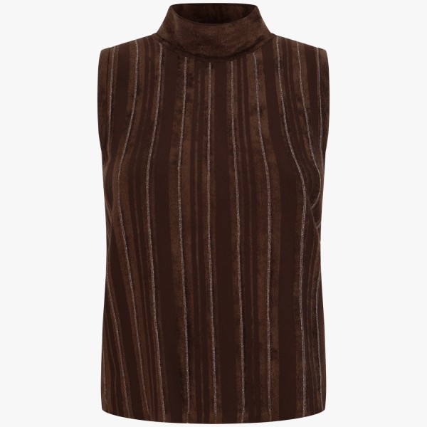 Top marrone in maglia per donna