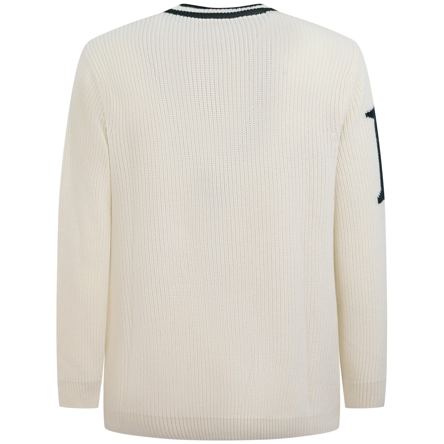 Cardigan bianco con riporti verdi per uomo