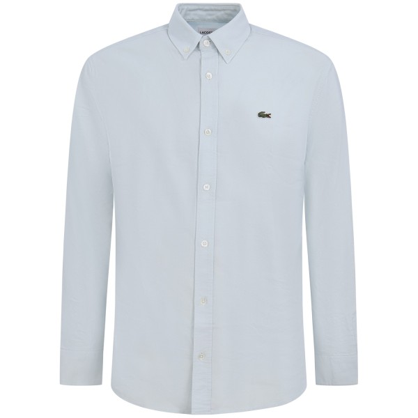 Camicia celeste con mini logo per uomo