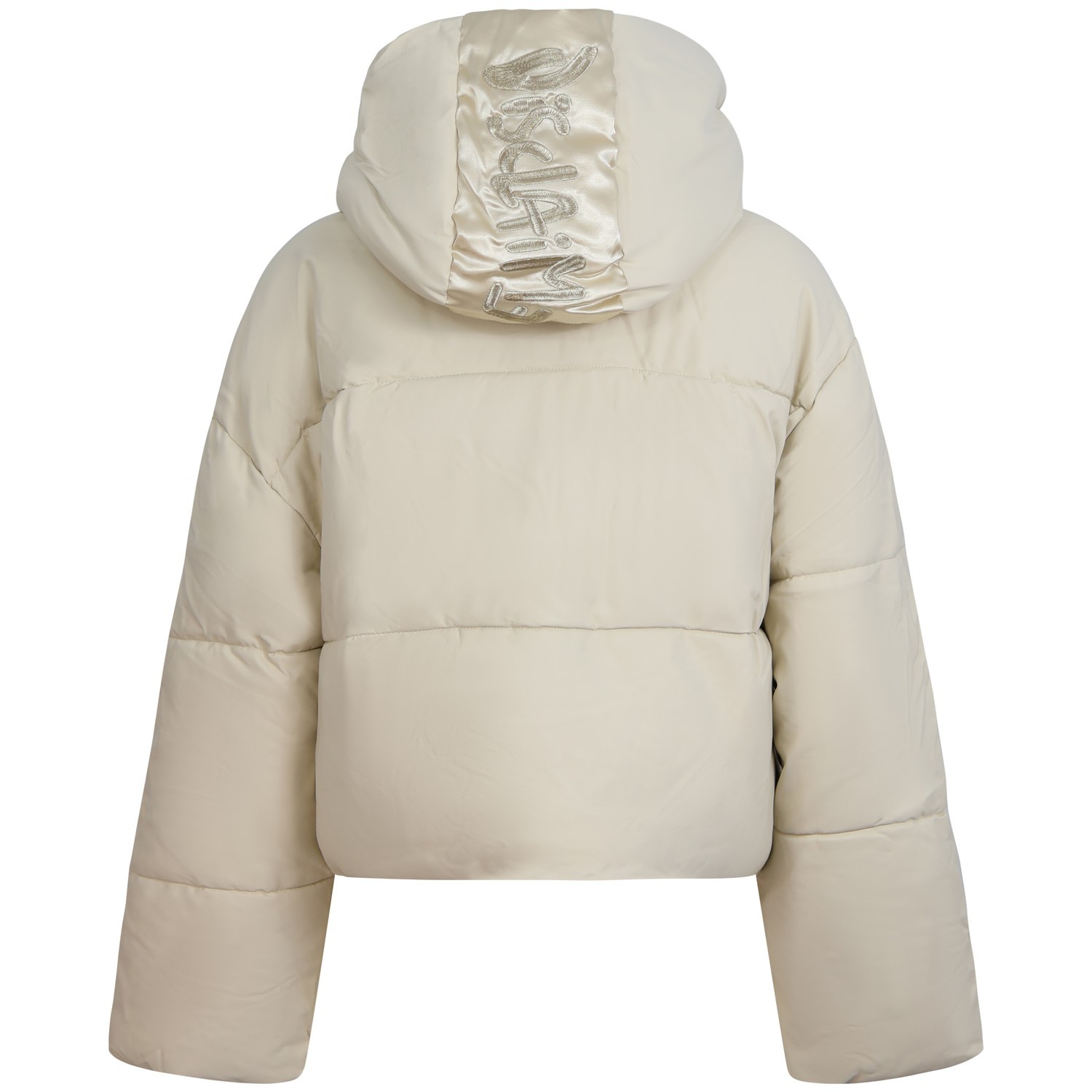 Giubbotto bianco simil pelle con logo per donna 2