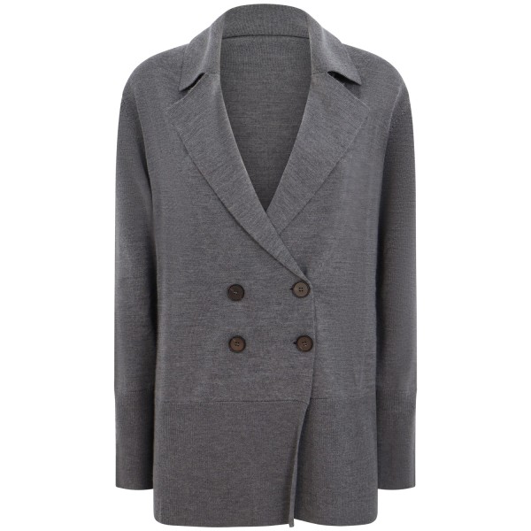 Cardigan grigio doppio petto  per donna