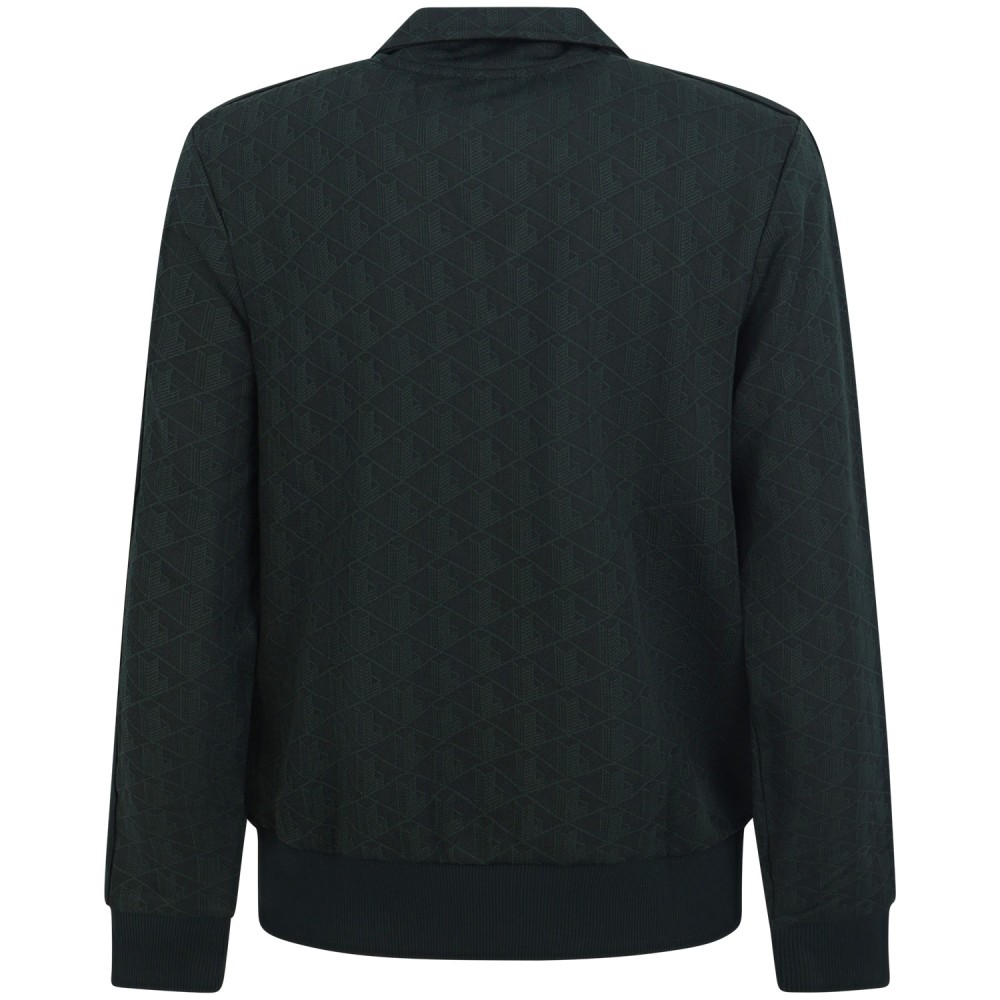 Felpa verde con zip all over per uomo