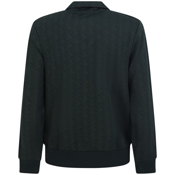 Felpa verde con zip all over per uomo