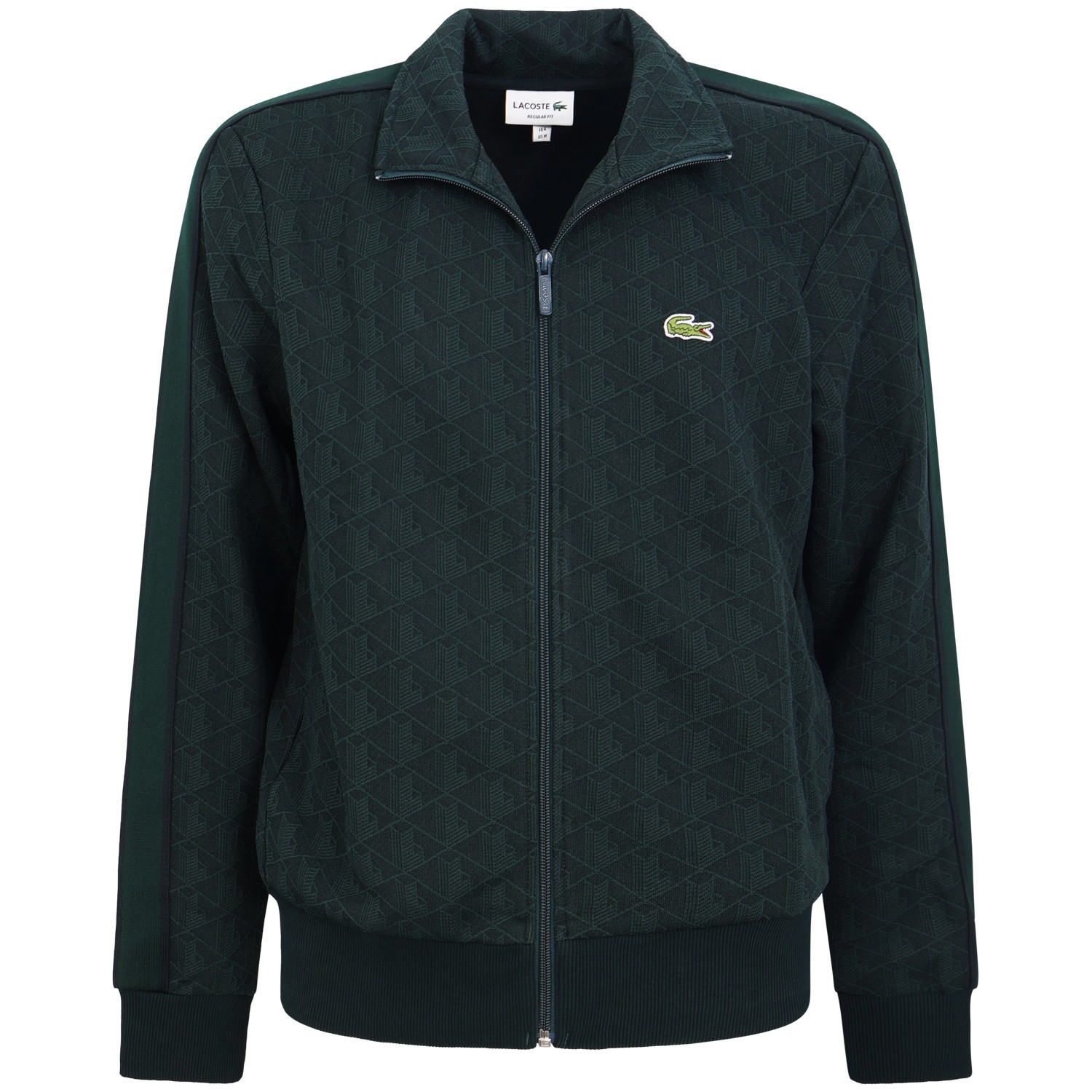 Felpa verde con zip all over per uomo